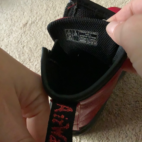 Dr. Martens Red Glitter Patent Leather 1460 J Boot - Kids' Size 3 - Picture 3 of 3